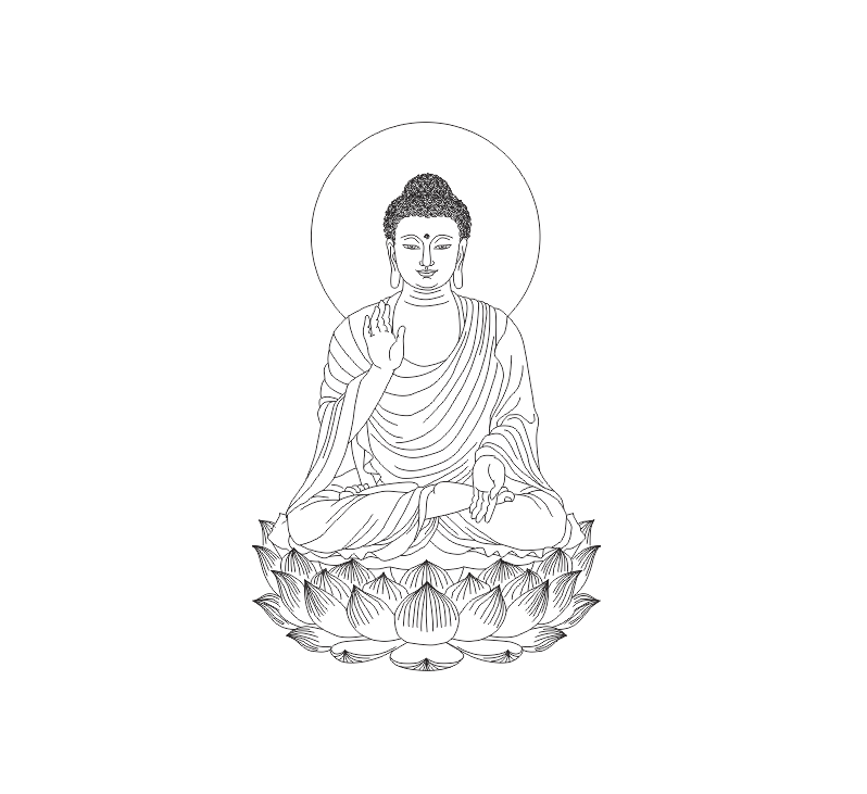 Phật tổ, nét vector hình khắc laser corel 