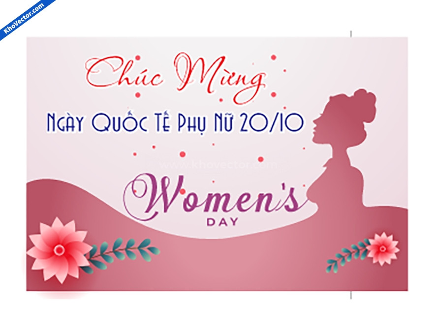Thiệp chúc mừng ngày phụ nữ VN 20-10. File corel - Vector6.com