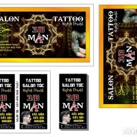 Thiết kế biển hiệu Salon tattoo, tiệm xăm nghệ thuật. Corel
